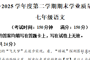江苏省泰州市海陵区2024-2025学年七年级下学期期末语文试题（含解析）