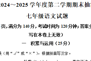 江苏省徐州市2024-2025学年七年级下学期期末语文试题（含解析）