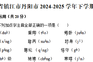 江苏省镇江市丹阳市2024-2025学年八年级下学期6月期末考试语文试题（含解析）
