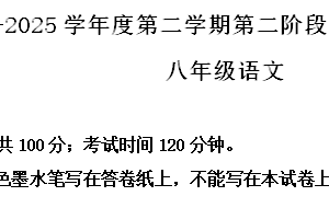 江苏省南京市秦淮区2024-2025学年八年级下学期期末语文试题（含解析）