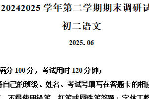 江苏省苏州工业园区2024-2025学年八年级下学期期末语文试题（含解析）