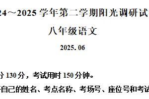 江苏省苏州市高新区2024-2025学年八年级下学期期末语文试题（含解析）