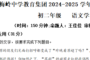 江苏省扬州市梅岭中学教育集团2024-2025学年八年级下学期期末语文试题（含解析）