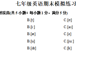 江苏省常州市正衡中学2024-2025学年七年级下学期期末模拟练习英语试卷（含答案）