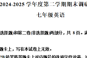 江苏省宿迁市宿城区新区共同体2024-2025学年七年级下学期6月期末考试英语试题（含解析）