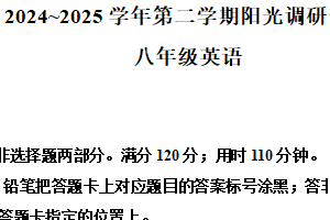 江苏省苏州高新区2024-2025学年八年级下学期期末考试英语试题（含解析）