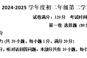 江苏省宿迁市经济开发区2024-2025学年八年级下学期期末测试英语试卷（含解析）