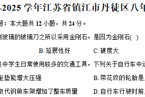 江苏省镇江市丹徒区2024-2025学年八年级下学期期末物理试卷（含解析）