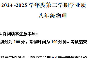 江苏省南通市海安市2024-2025学年八年级下学期期末物理试题（含解析）