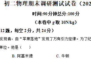 江苏省扬州市仪征市部分学校2024-2025学年八年级下学期期末物理试题（含解析）