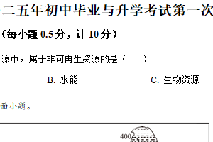 2025年江苏省盐城市盐都区部分校中考一模地理试题（含解析）
