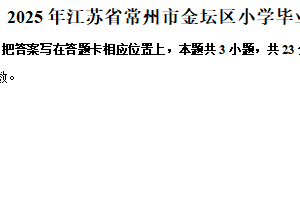 江苏省常州市金坛区2024-2025学年六年级下学期期末毕业考试数学试题（含解析）