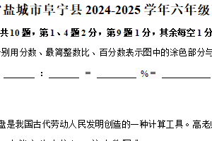 江苏省盐城市阜宁县2024-2025学年六年级下学期6月期末数学试题（含解析）