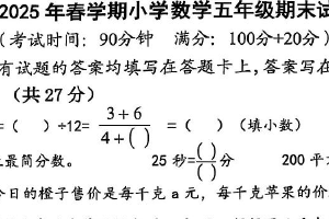 江苏省泰州市泰兴市2024-2025学年五年级下学期期末数学试卷（含答案）