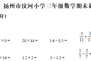 2024-2025学年江苏省扬州市广陵区汶河小学苏教版三年级下册期末测试数学试卷（含解析）