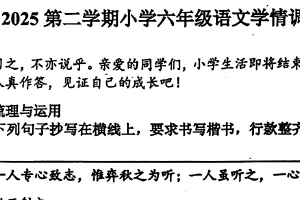 江苏省徐州市云龙区2024-2025学年六年级下学期区抽测语文考试卷（含答案）