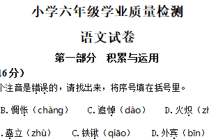 2024-2025学年江苏省连云港市统编版六年级下册期末考试语文试卷（含解析）