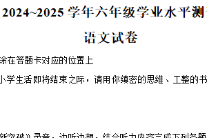 2024-2025学年江苏省扬州市高邮市统编版六年级下册期末考试语文试卷（含解析）