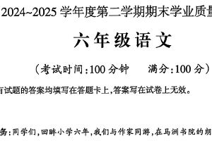江苏省泰州市靖江市2024-2025学年六年级下学期6月期末语文试题（含答案）