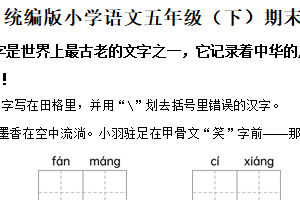 2024-2025学年江苏省徐州市鼓楼区统编版五年级下册期末考试语文试卷（含解析）
