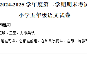 2024-2025学年江苏省徐州市邳州市统编版五年级下册期末考试语文试卷（含解析）