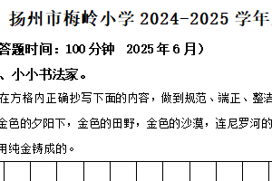 2024-2025学年江苏省扬州市邗江区梅岭小学统编版五年级下册期末考试语文试卷（含解析）