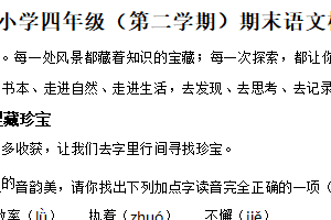 2024-2025学年江苏省徐州市泉山区统编版四年级下册期末考试语文试卷（含解析）