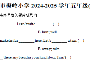 2024-2025学年江苏省扬州市梅岭小学译林版（三起）（2012）五年级下册期末测试英语试卷（含解析）