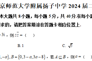 2024届江苏省南京师范大学附属扬子中学高三第二次模拟考试数学试卷（含解析）