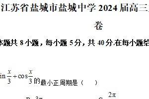 江苏省盐城市盐城中学2024届高三下学期第一次模拟考试数学试卷（含解析）