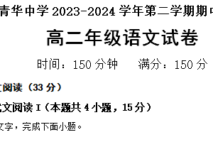 江苏省宿迁市青华中学2023-2024学年高二下学期期中考试语文试题（含解析）