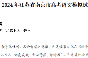 2024年江苏省南京市高考语文模拟试题（一）（含解析）
