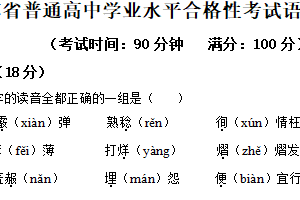 2024年江苏省扬州市普通高中学业水平考试语文模拟试题（含解析）