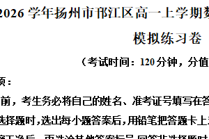 江苏省扬州市邗江区（瓜洲、公道、邗江一中，大桥中学，仪征中学）2025-2026学年高一上学期五校联考期中考前仿真模拟数学练习卷试题（含解析）