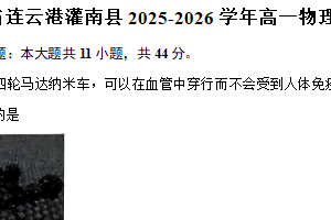 江苏省连云港市灌南县2025-2026学年高一上学期11月期中考试物理试卷（含解析）