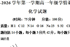 江苏省苏州市新区实验中学科技城校区2025-2026学年高一上学期10月月考化学试题（含解析）