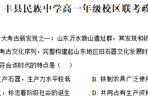 江苏省徐州市丰县民族中学2025-2026学年高一上学期10月联考政治试卷（含解析）
