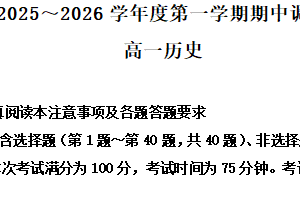 江苏省盐城市集团校 2025-2026学年高一上学期期中调研历史试题（含解析）