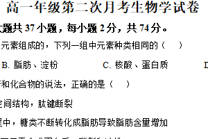 江苏省盐城市滨海县明达中学2025-2026学年高一上学期12月月考生物试题（含解析）