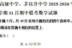 江苏省镇江市实验高级中学、茅以升中学2025-2026学年高二上学期11月期中联考数学试题（含解析）