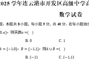 2024-2025学年江苏省连云港市开发区高级中学高一（上）第一次学情检测数学试卷（含答案）