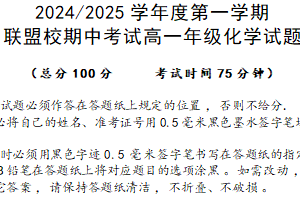 江苏省盐城市五校联考2024-2025学年高一上学期11月期中考试化学试题（含答案）