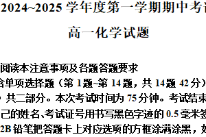 江苏省徐州市第七中学2024-2025学年高一上学期11月期中考试  化学试题（含解析）