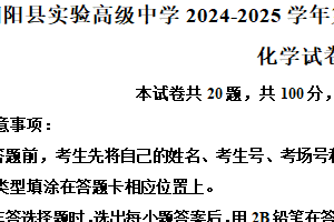 江苏省宿迁市泗阳县实验高级中学2024-2025学年高一上学期第一次调研测试化学试题（含解析）