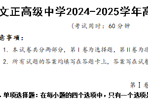 江苏省泰州市兴化市文正高级中学2024-2025学年高一上学期11月月考思想政治试题（含答案)