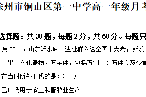 江苏省徐州市铜山区第一中学2024-2025学年高一上学期10月月考政治试题（含解析）