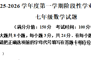 江苏省连云港市灌云县灌云开发区2025-2026学年上学期七年级数学联考试卷（含解析）