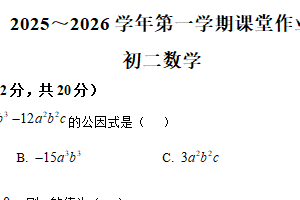 江苏省苏州市姑苏区胥江实验中学2025-2026学年七年级上学期12月月考数学试题（含解析）