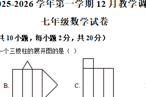 江苏省苏州市苏州工业园区星湾学校2025-2026学年 上学期七年级数学12月月考试卷（含解析）