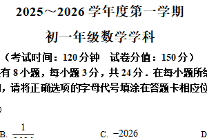江苏省宿迁市沭阳县外国语实验学校2025-2026学年上学期数学第三次月考试卷（含解析）